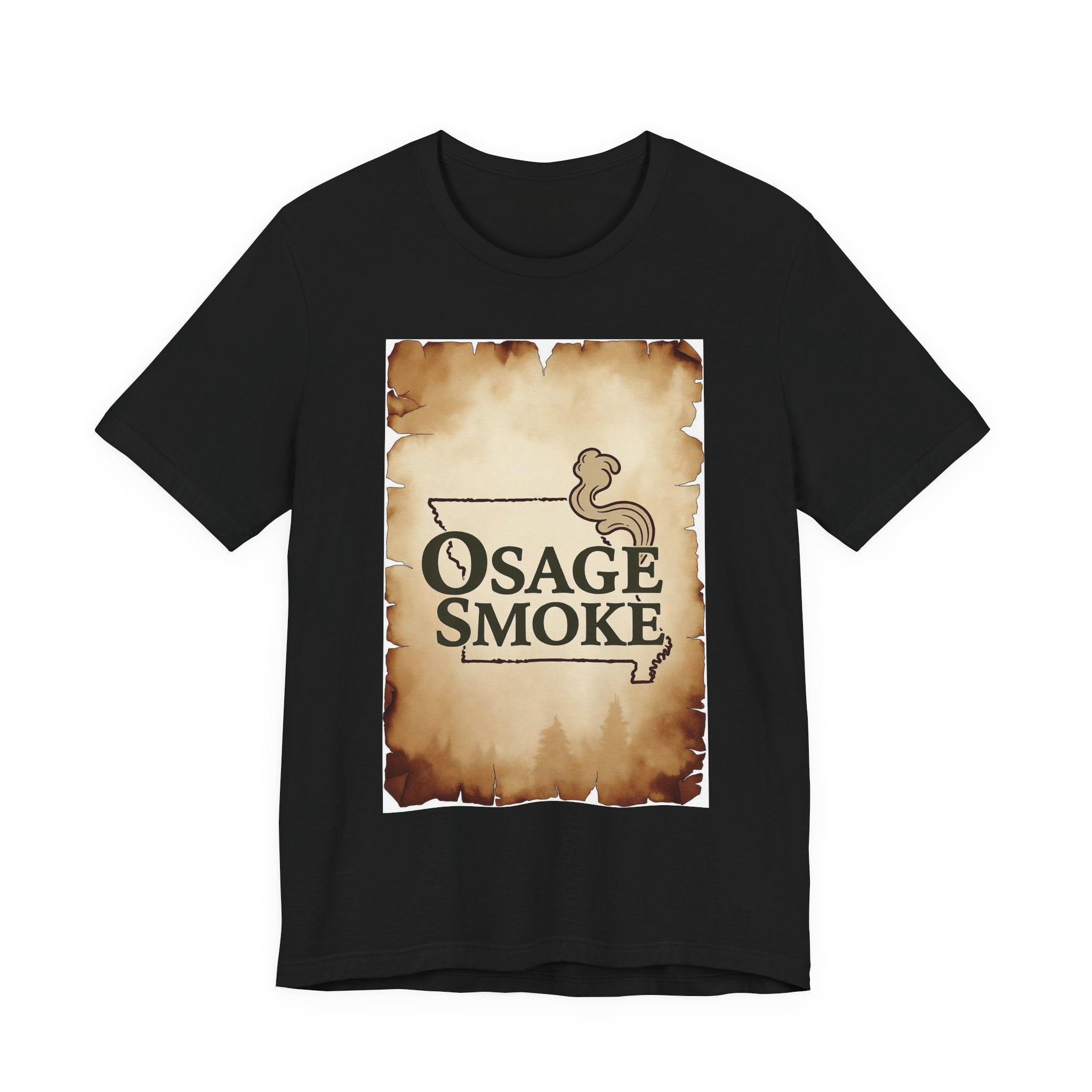 Sage Smoke Vintage Map T‑Shirt — 'Osage Smoke' Rustic Graphic Tee