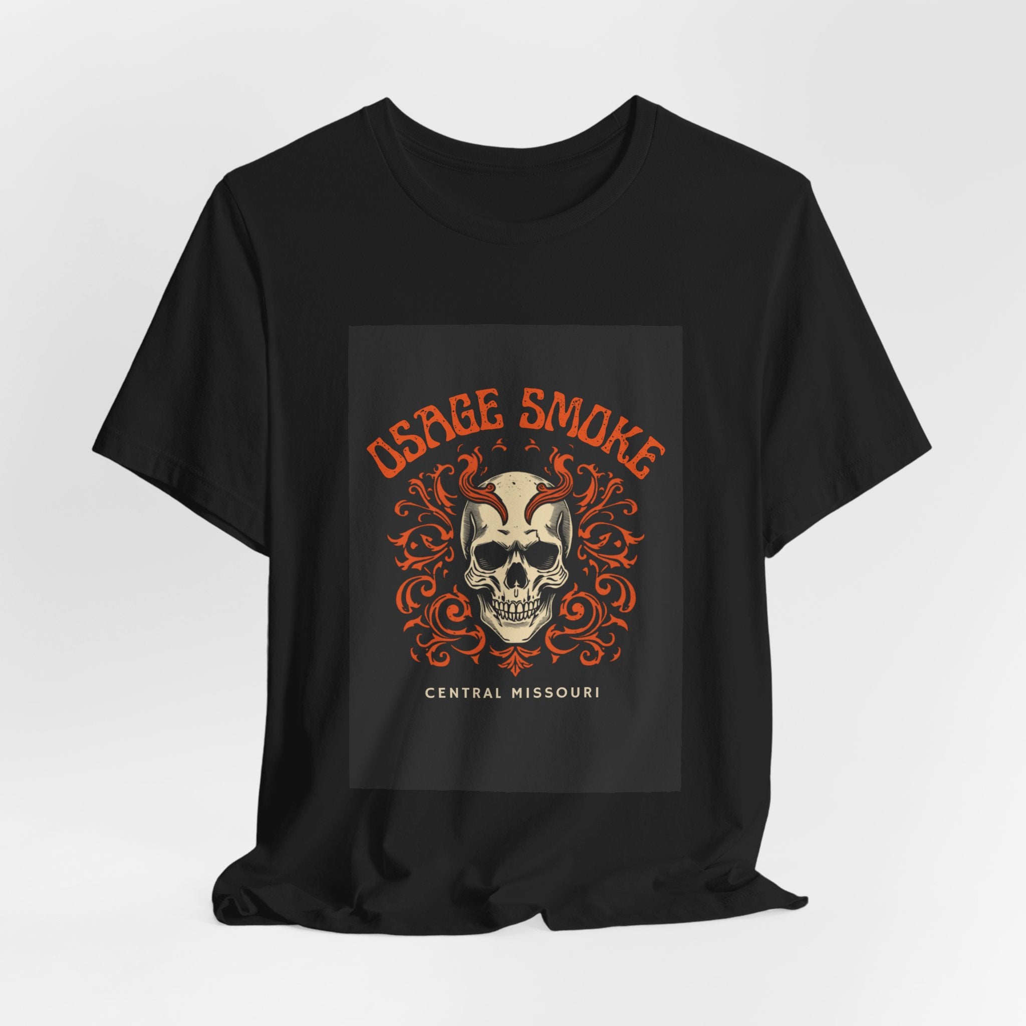 Skull & Flames Tee — "Osage Smoke" Central Missouri Graphic T-Shirt