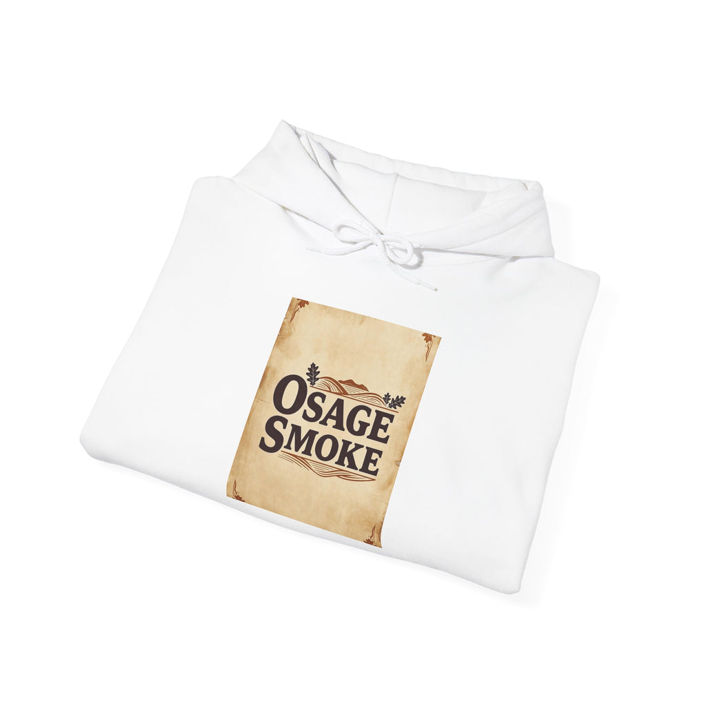 Osage Smoke Vintage Logo Hoodie — Rustic Western Graphic Sweatshirt