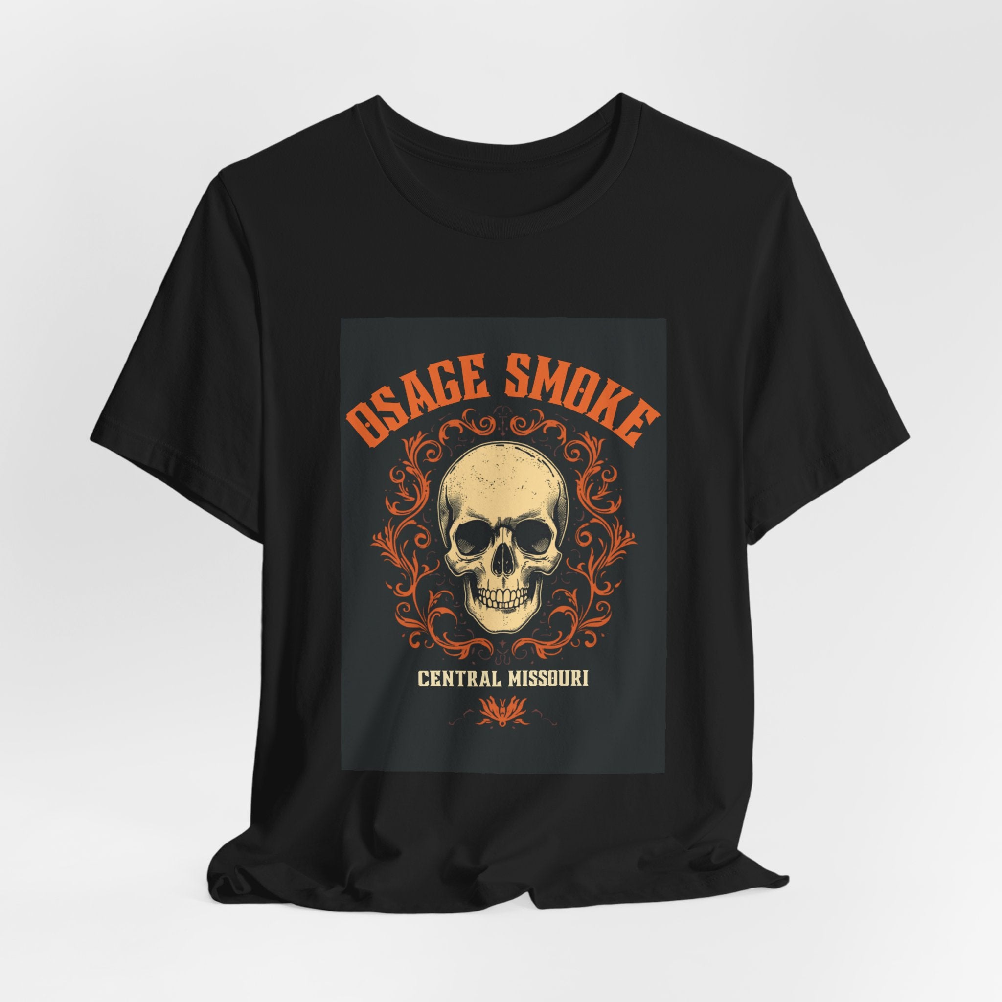 Osage Smoke Skull T-Shirt — Central Missouri Vintage Motorcycle Tee