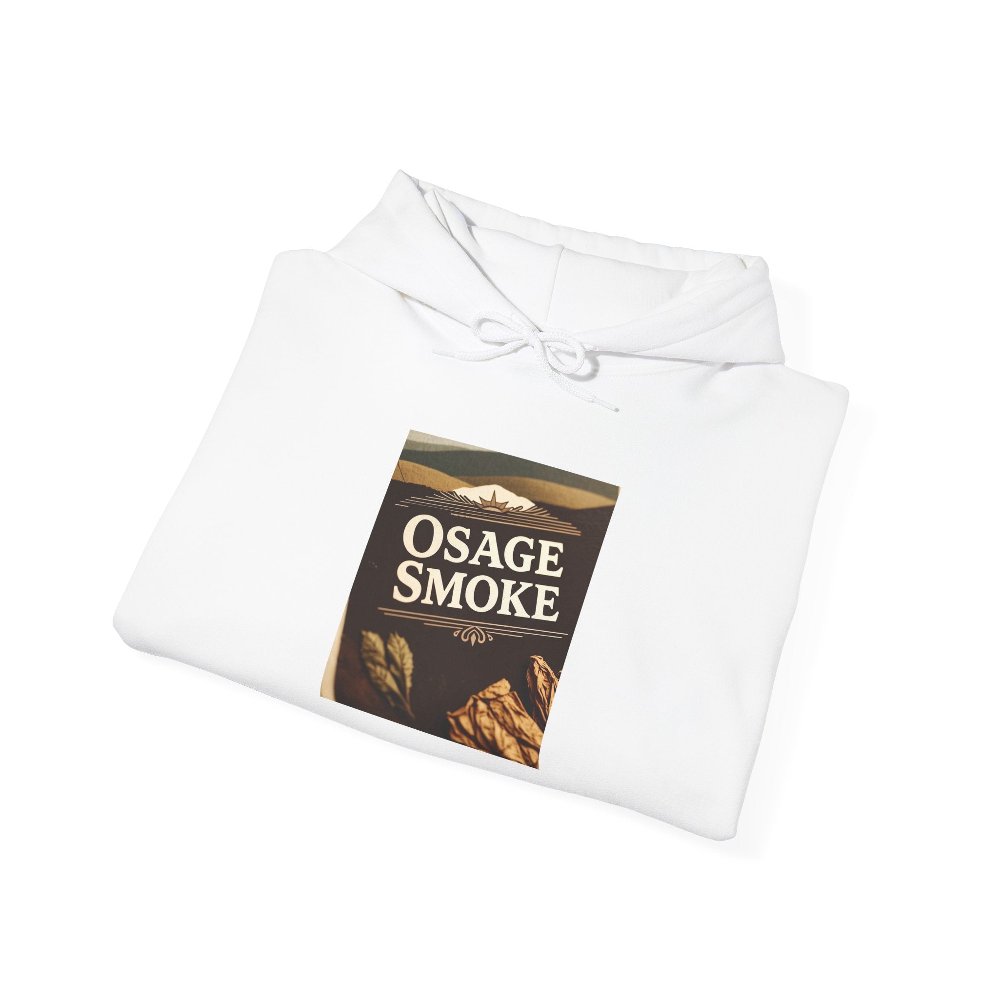 Osage Smoke Hoodie — Rustic Tobacco Graphic Pullover