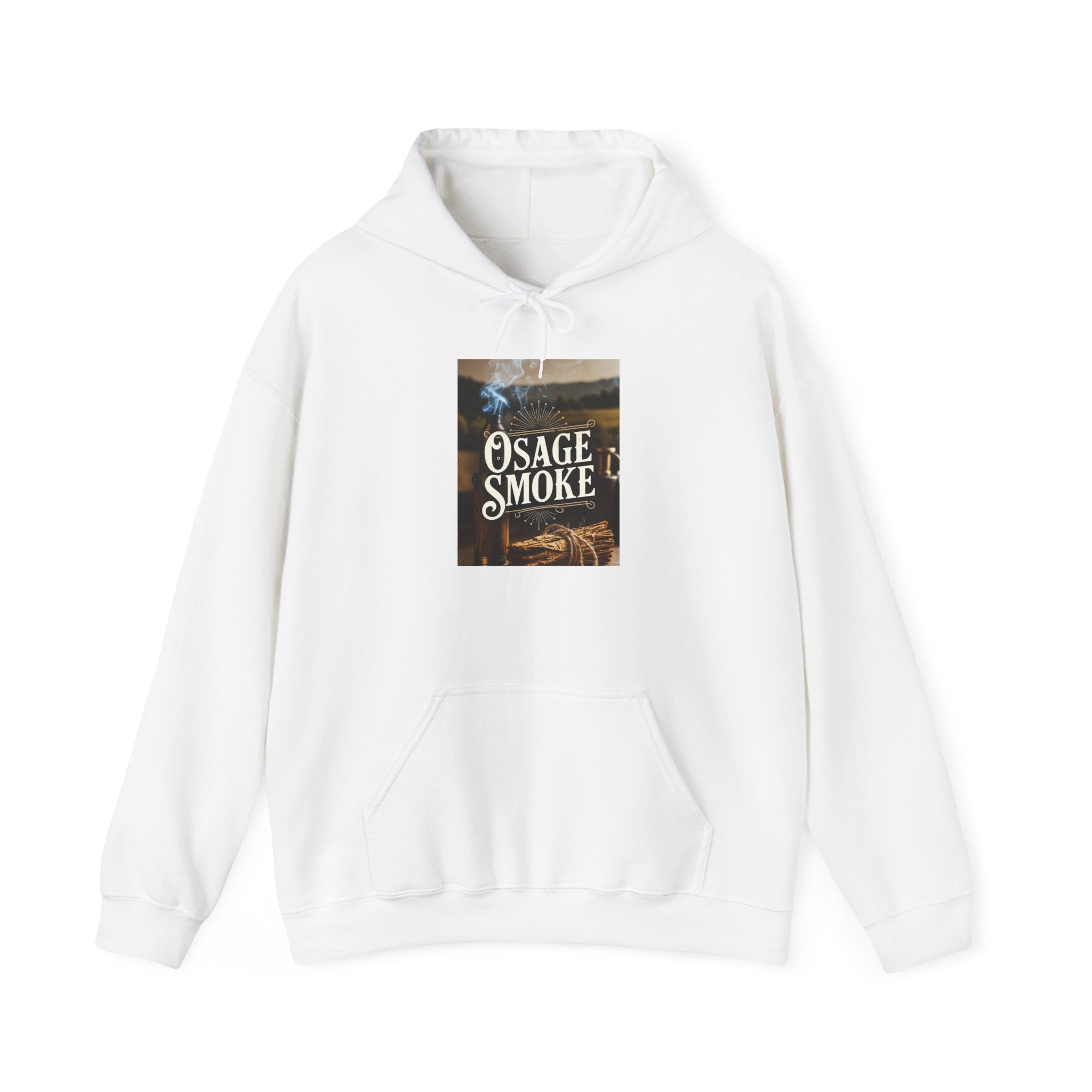 Osage Smoke Vintage Hoodie — Western Retro Graphic Pullover