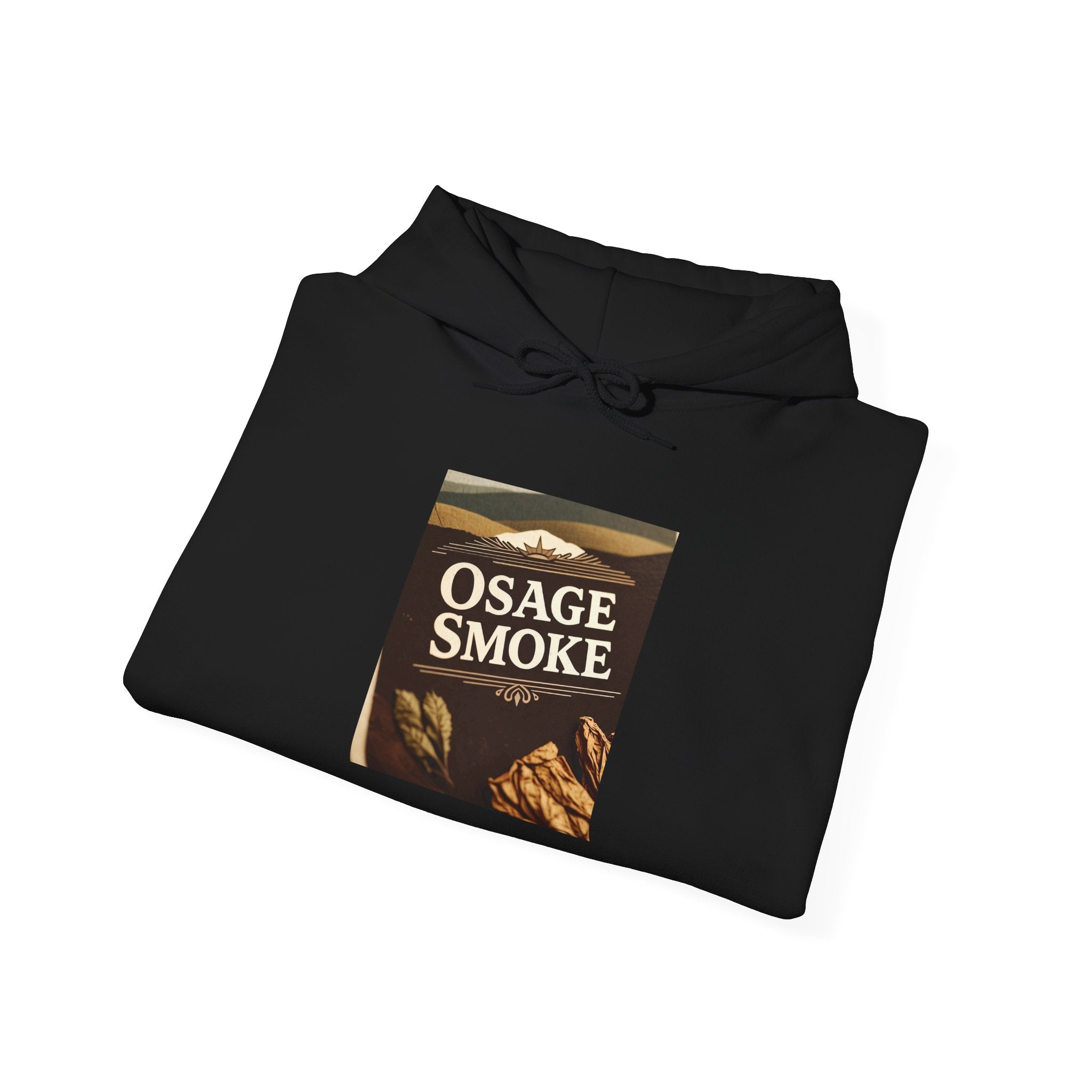 Osage Smoke Hoodie — Rustic Tobacco Graphic Pullover