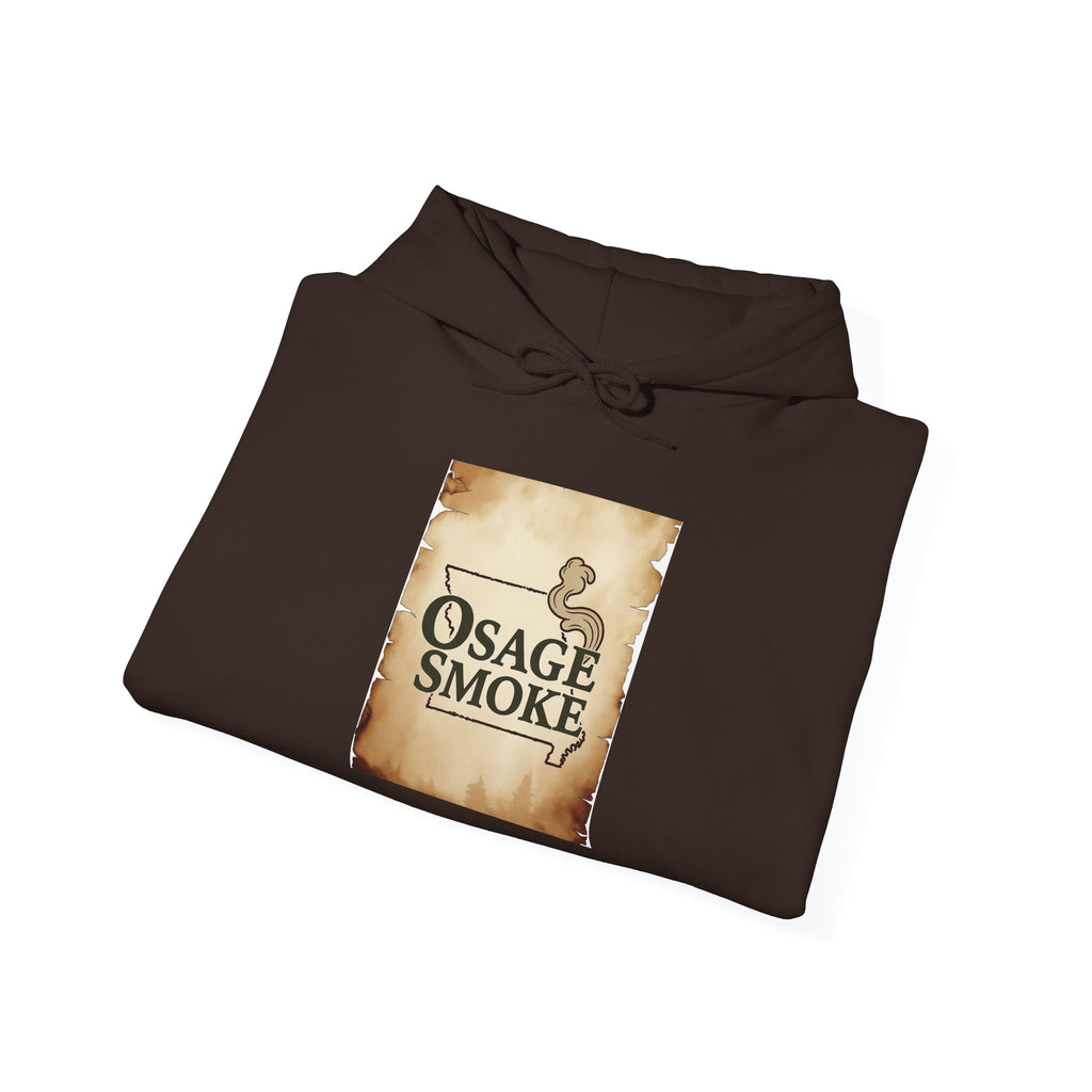 Osage Smoke Vintage Logo Hoodie — Rustic Western Pullover