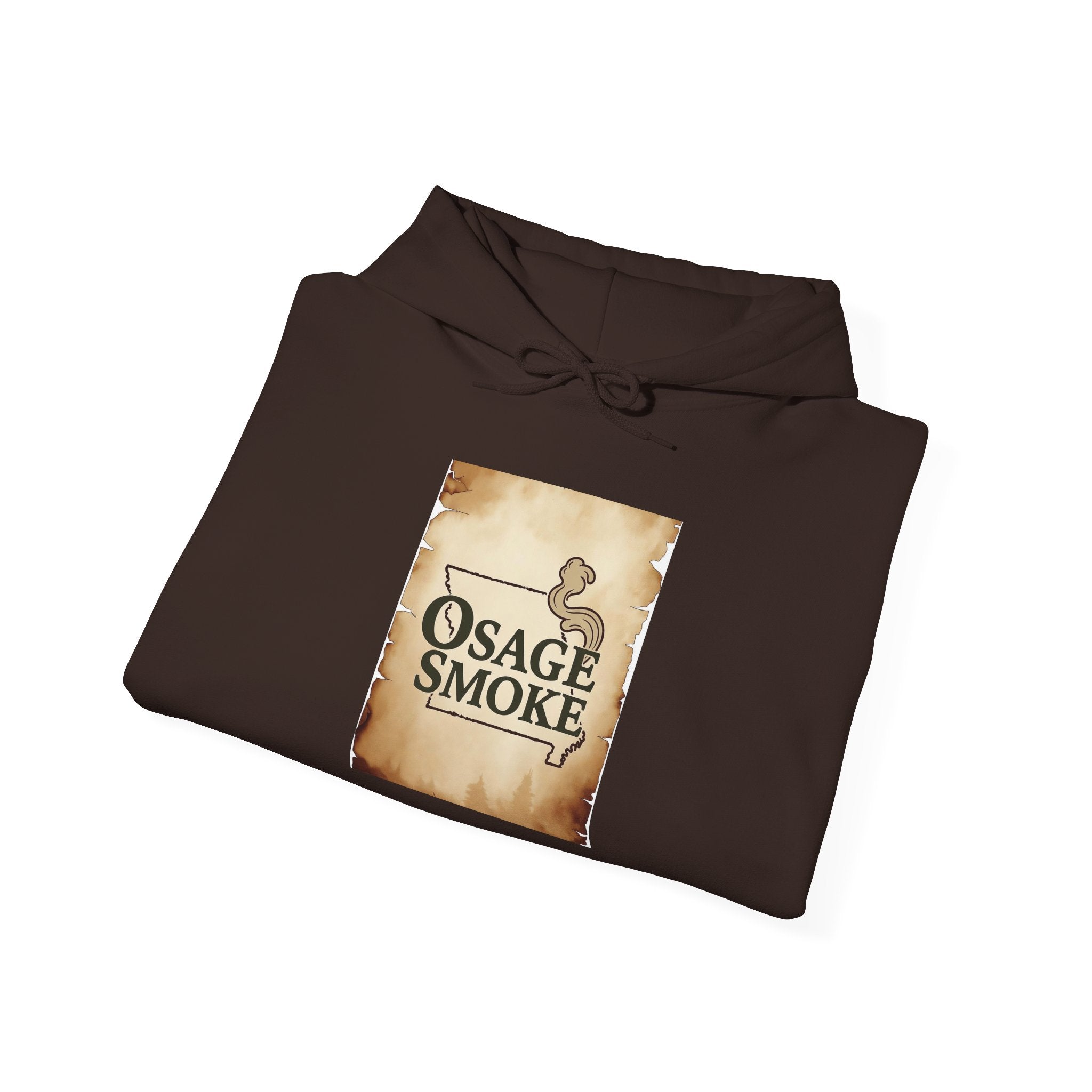 Osage Smoke Vintage Logo Hoodie — Rustic Western Pullover