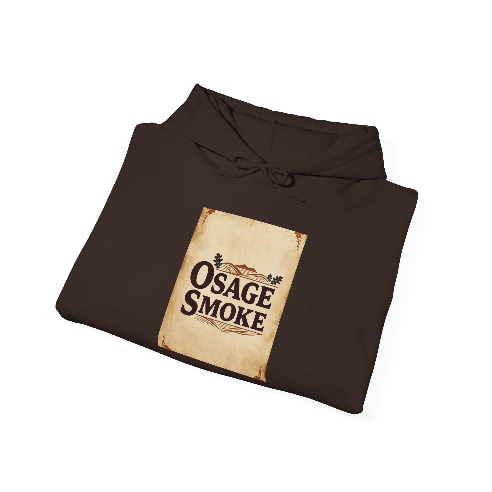 Osage Smoke Vintage Logo Hoodie — Rustic Western Graphic Sweatshirt