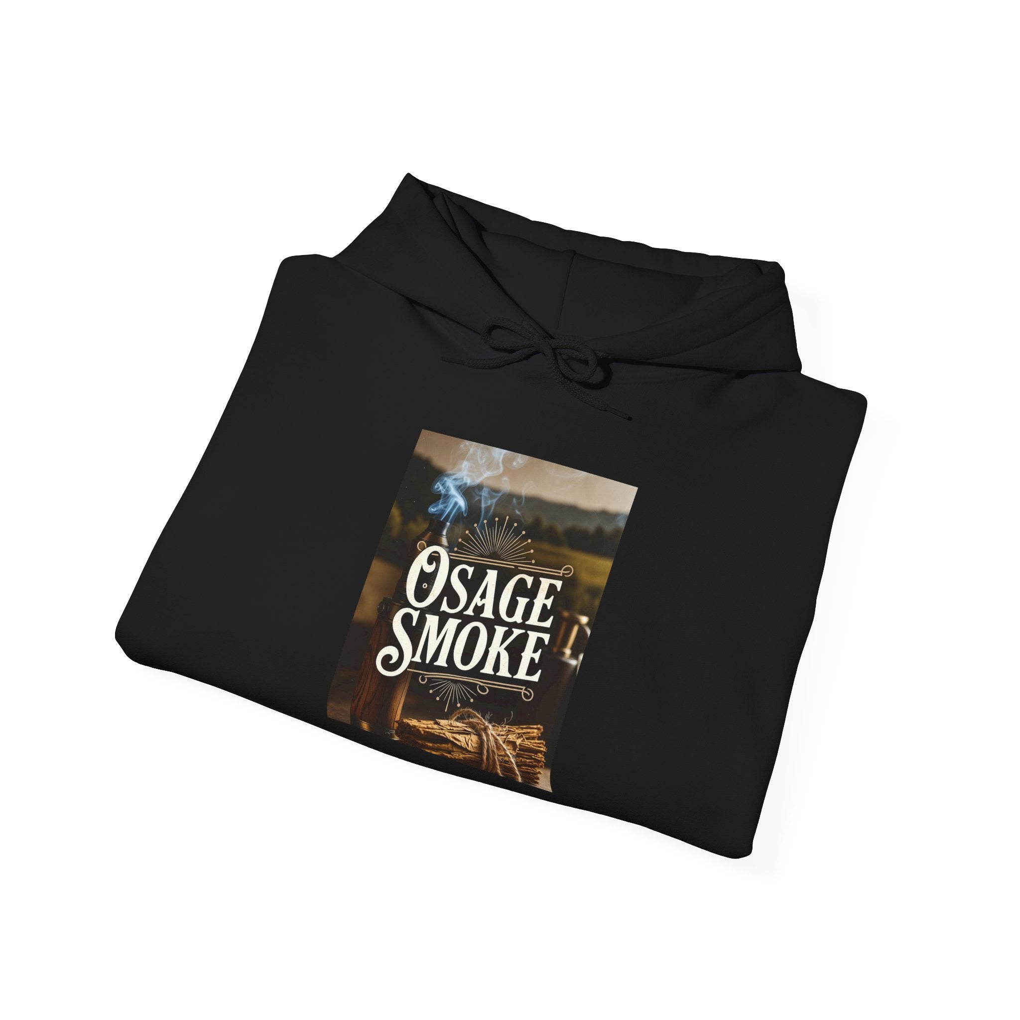 Osage Smoke Vintage Hoodie — Western Retro Graphic Pullover