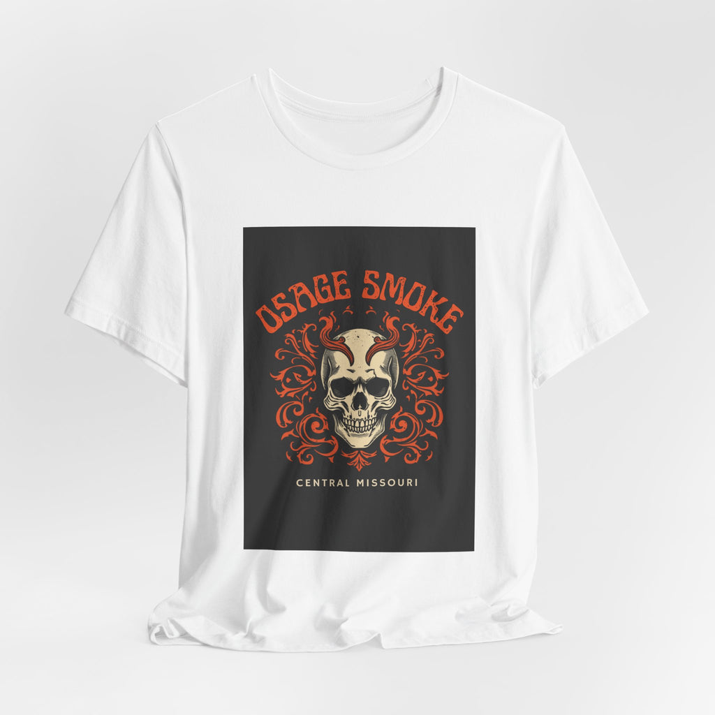 Skull & Flames Tee — "Osage Smoke" Central Missouri Graphic T-Shirt