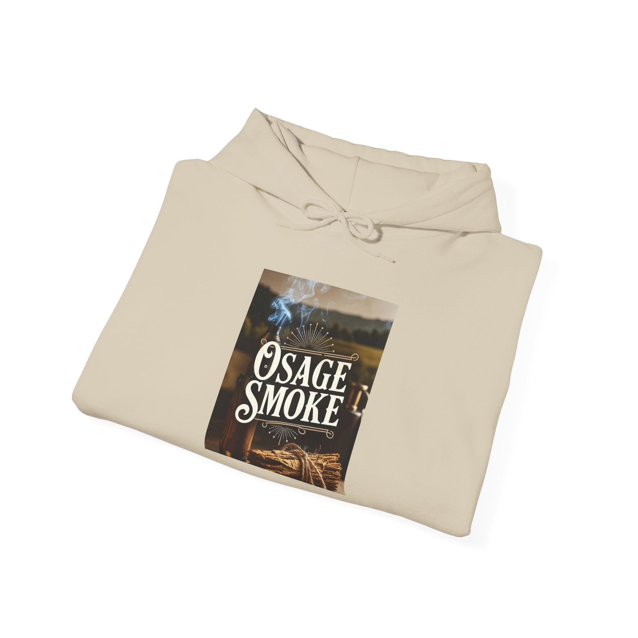 Osage Smoke Vintage Hoodie — Western Retro Graphic Pullover