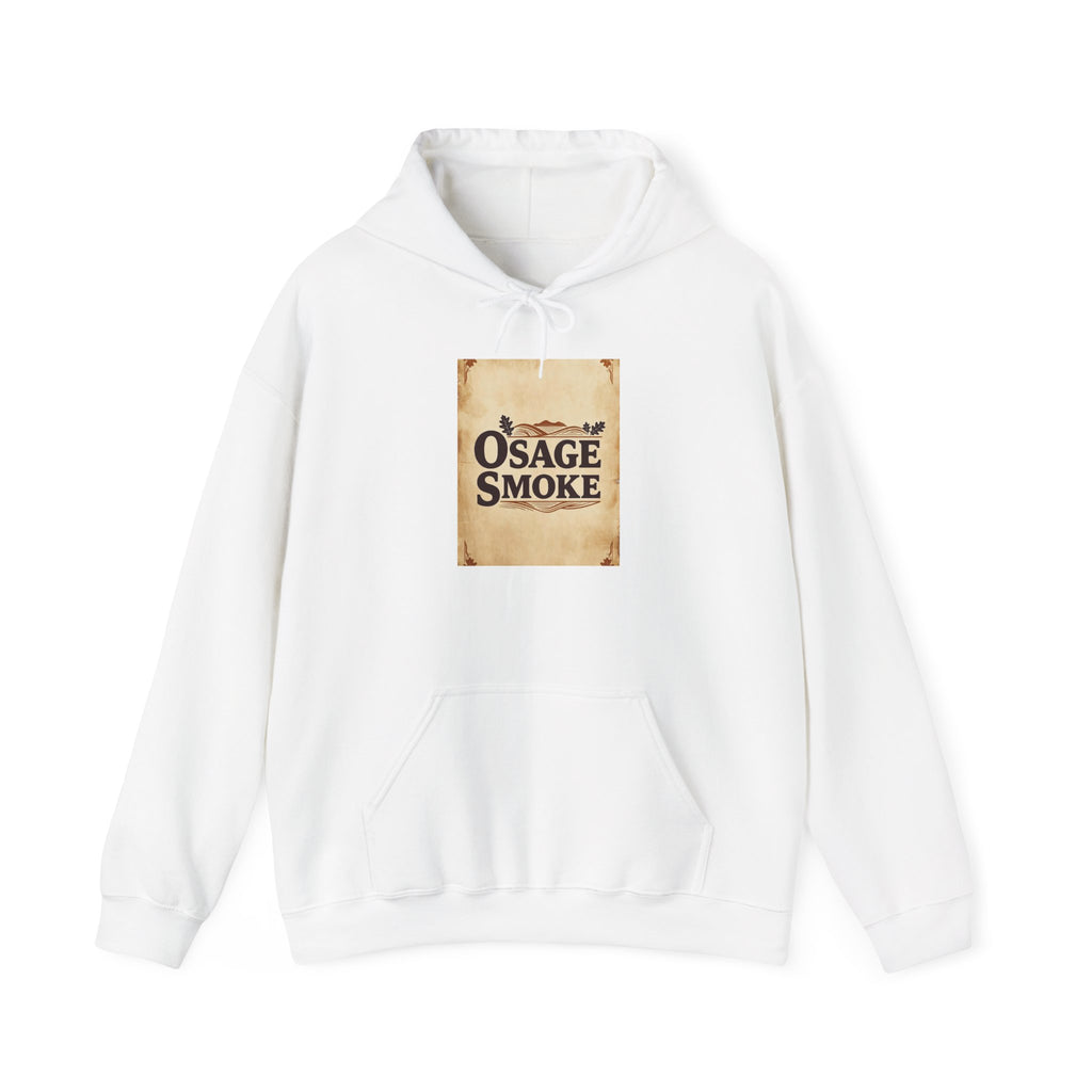 Osage Smoke Vintage Logo Hoodie — Rustic Western Graphic Sweatshirt
