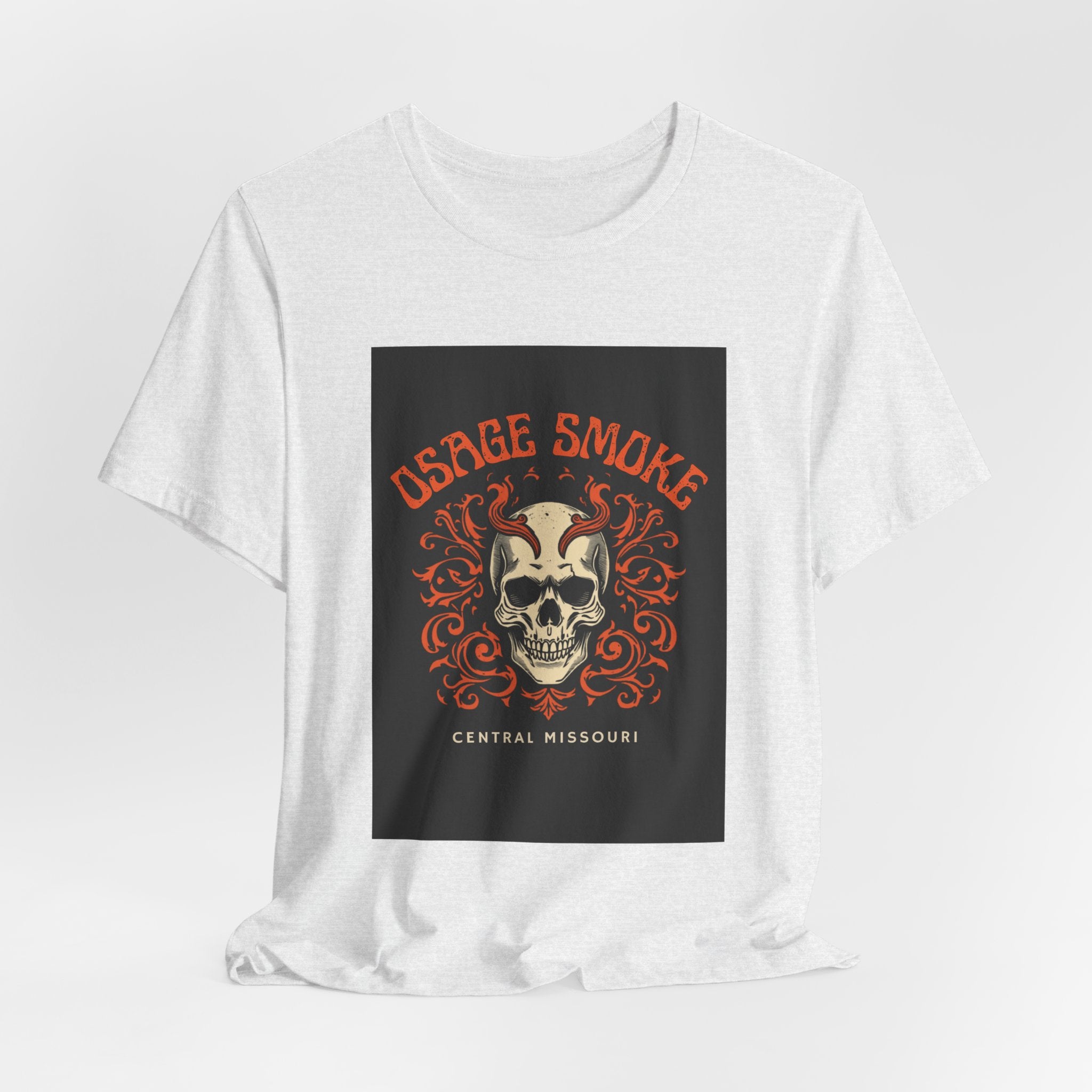 Skull & Flames Tee — "Osage Smoke" Central Missouri Graphic T-Shirt