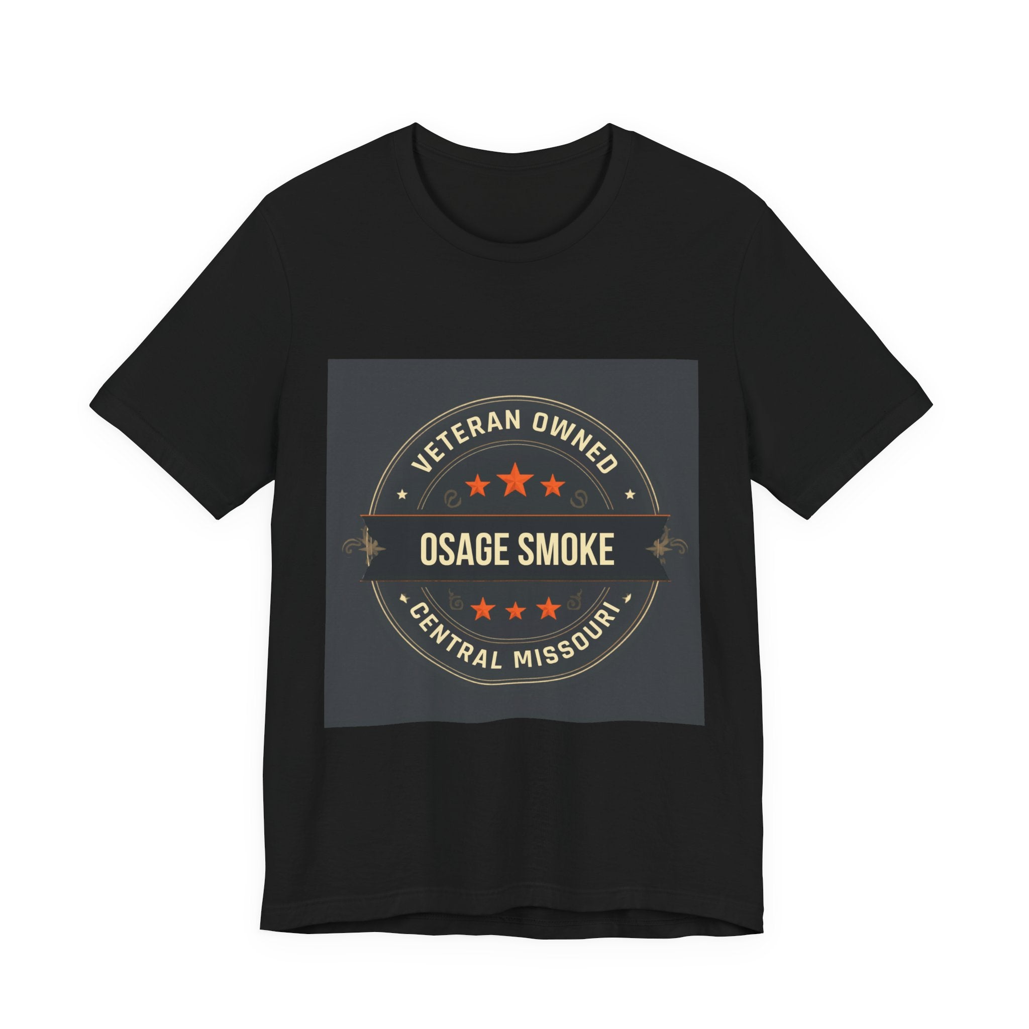 Veteran-Owned Osage Smoke T-Shirt — Central Missouri BBQ Logo Tee