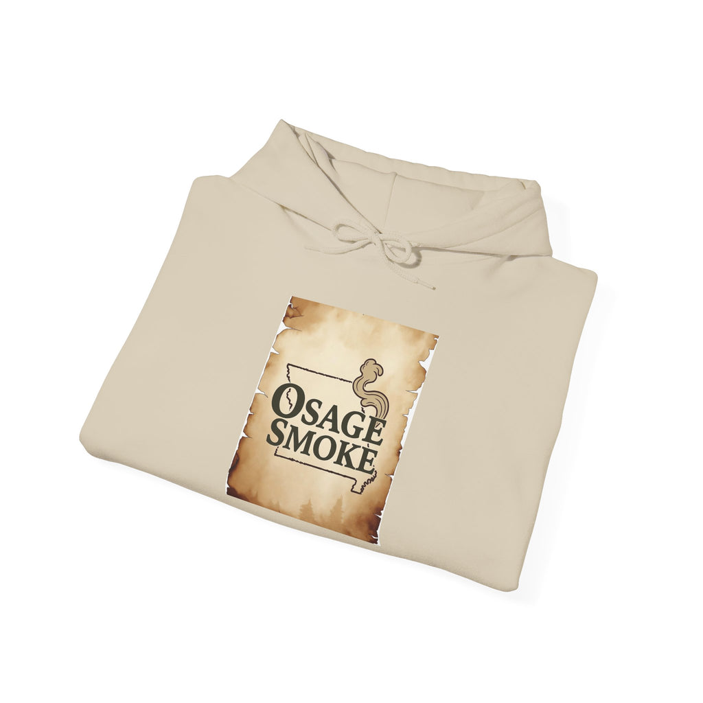 Osage Smoke Vintage Logo Hoodie — Rustic Western Pullover
