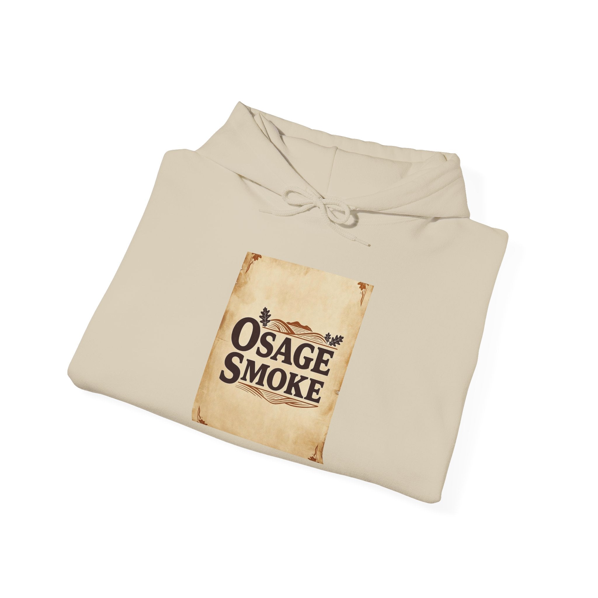 Osage Smoke Vintage Logo Hoodie — Rustic Western Graphic Sweatshirt