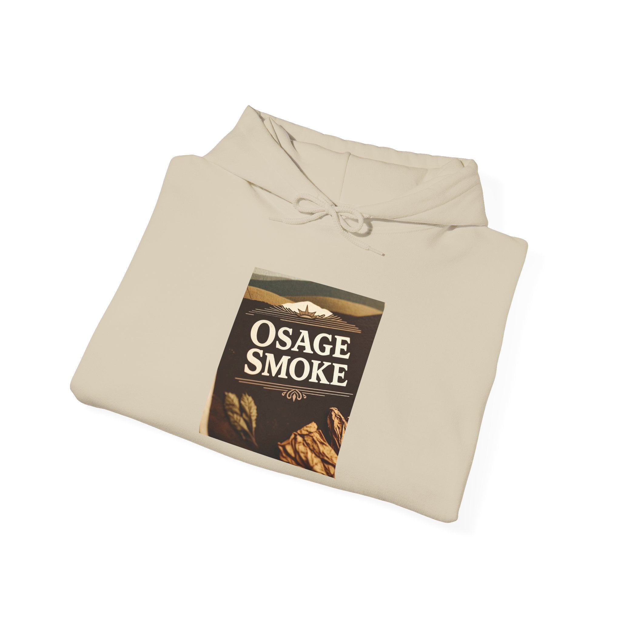 Osage Smoke Hoodie — Rustic Tobacco Graphic Pullover
