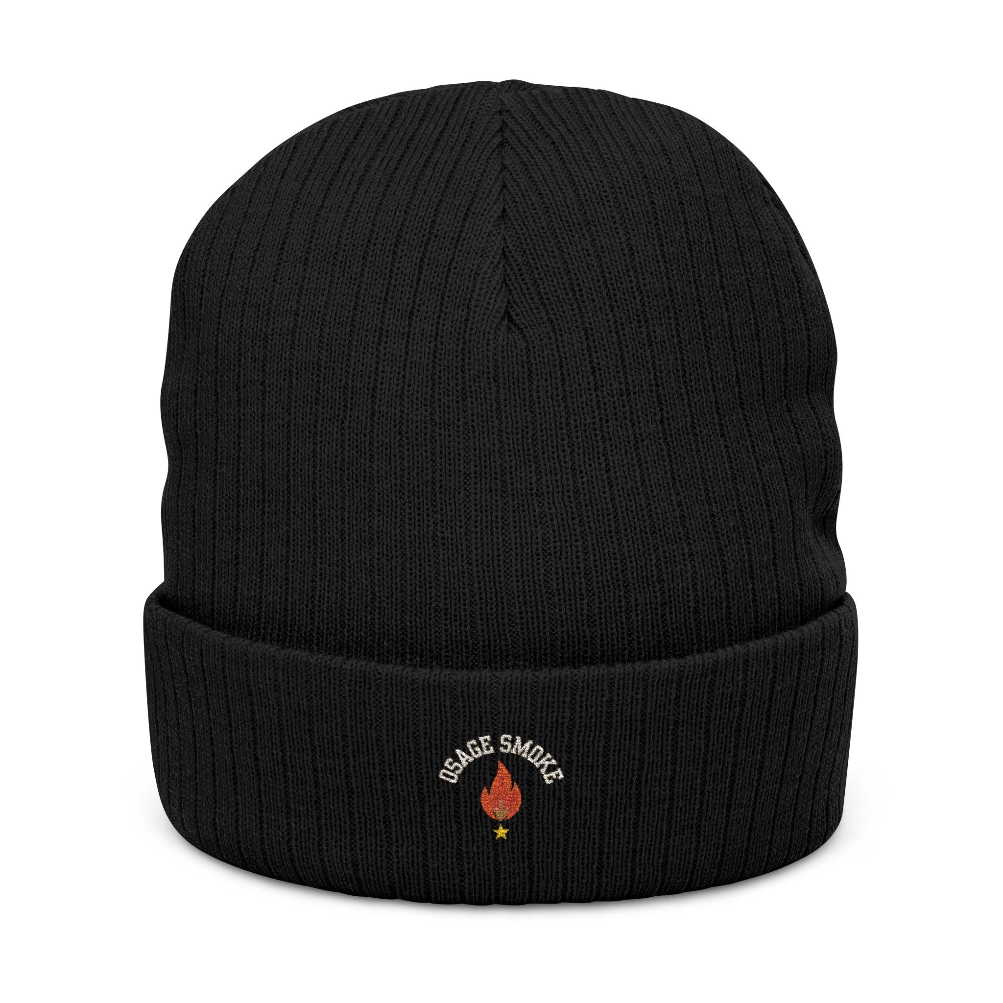 Osage Smoke Ember Flame Embroidered Beanie – Central Missouri