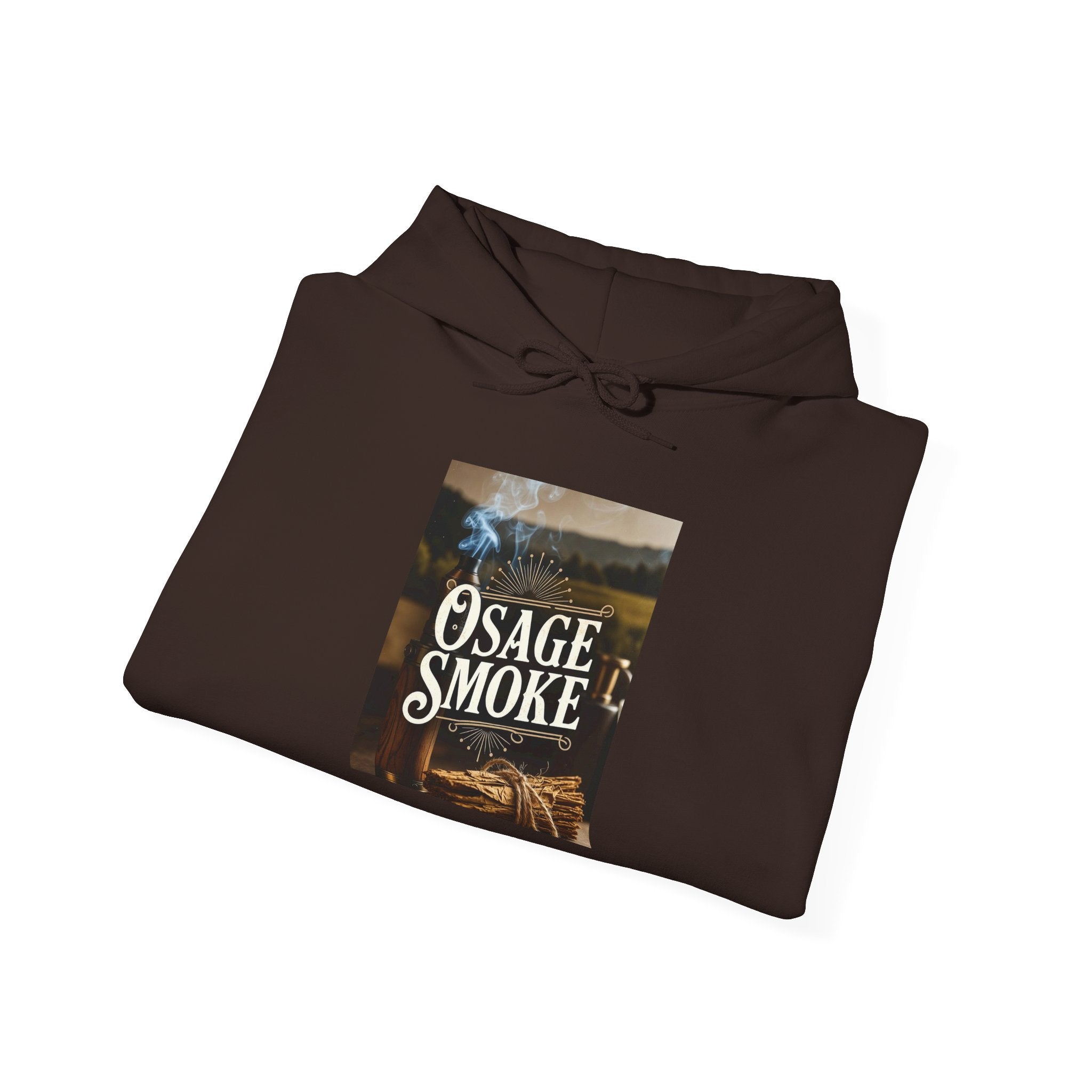 Osage Smoke Vintage Hoodie — Western Retro Graphic Pullover