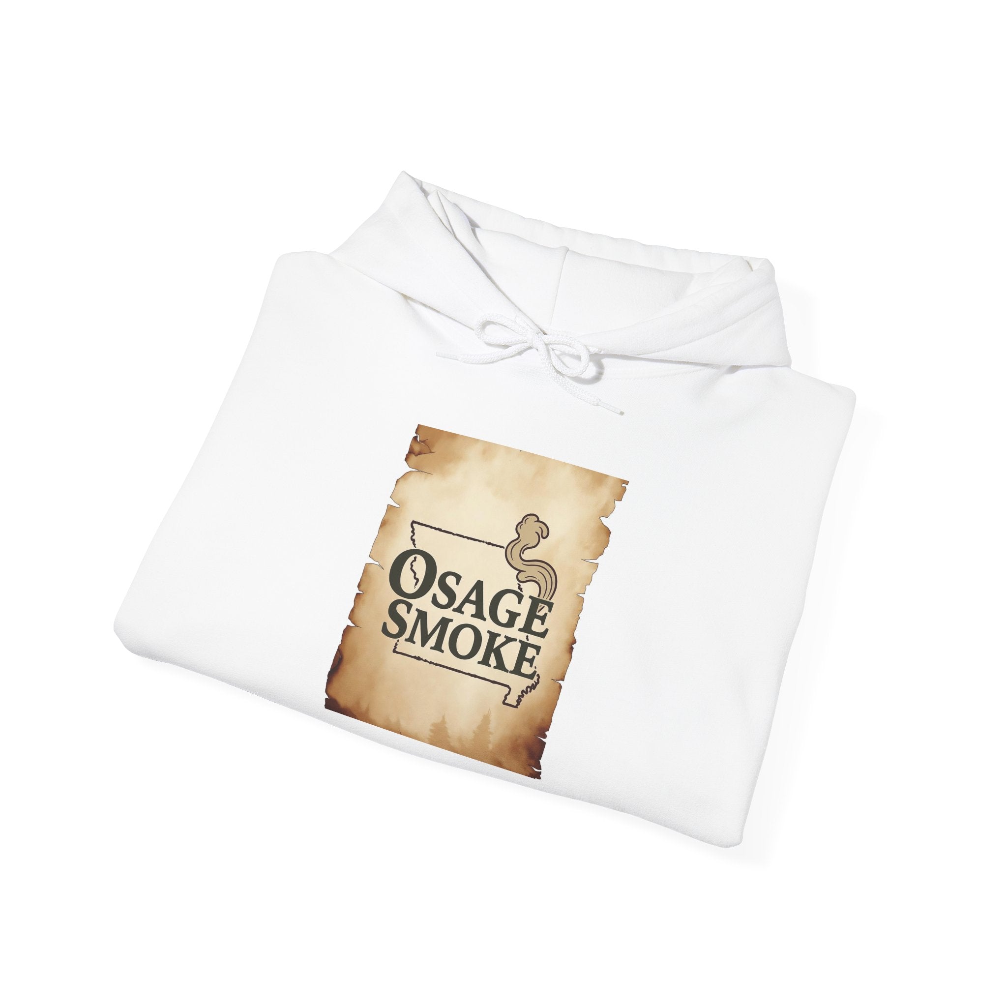 Osage Smoke Vintage Logo Hoodie — Rustic Western Pullover