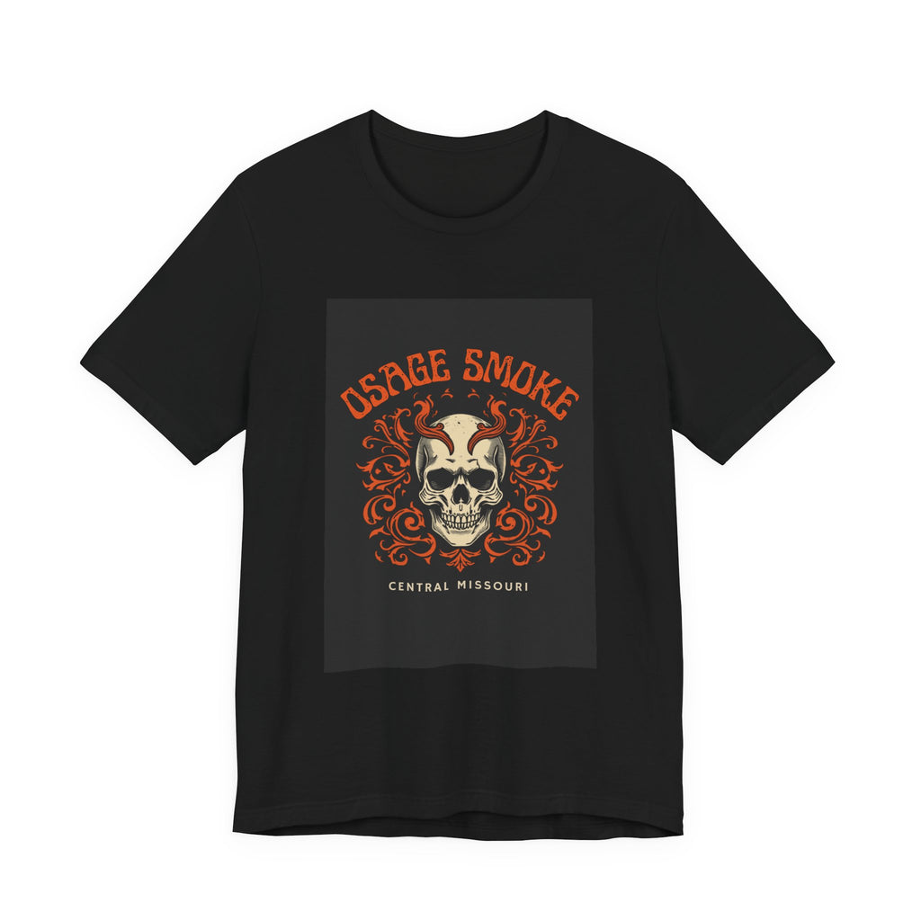 Skull & Flames Tee — "Osage Smoke" Central Missouri Graphic T-Shirt