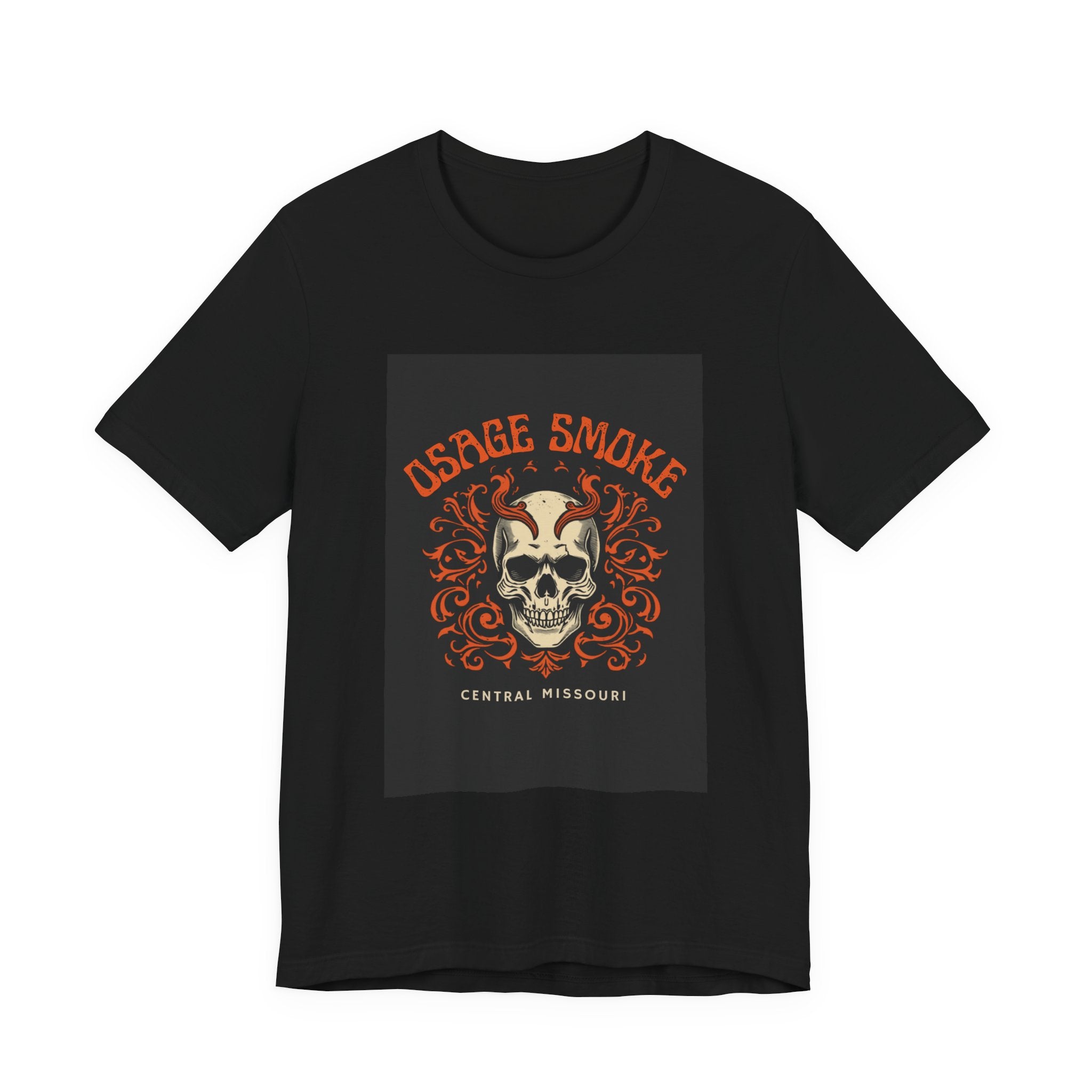 Skull & Flames Tee — "Osage Smoke" Central Missouri Graphic T-Shirt