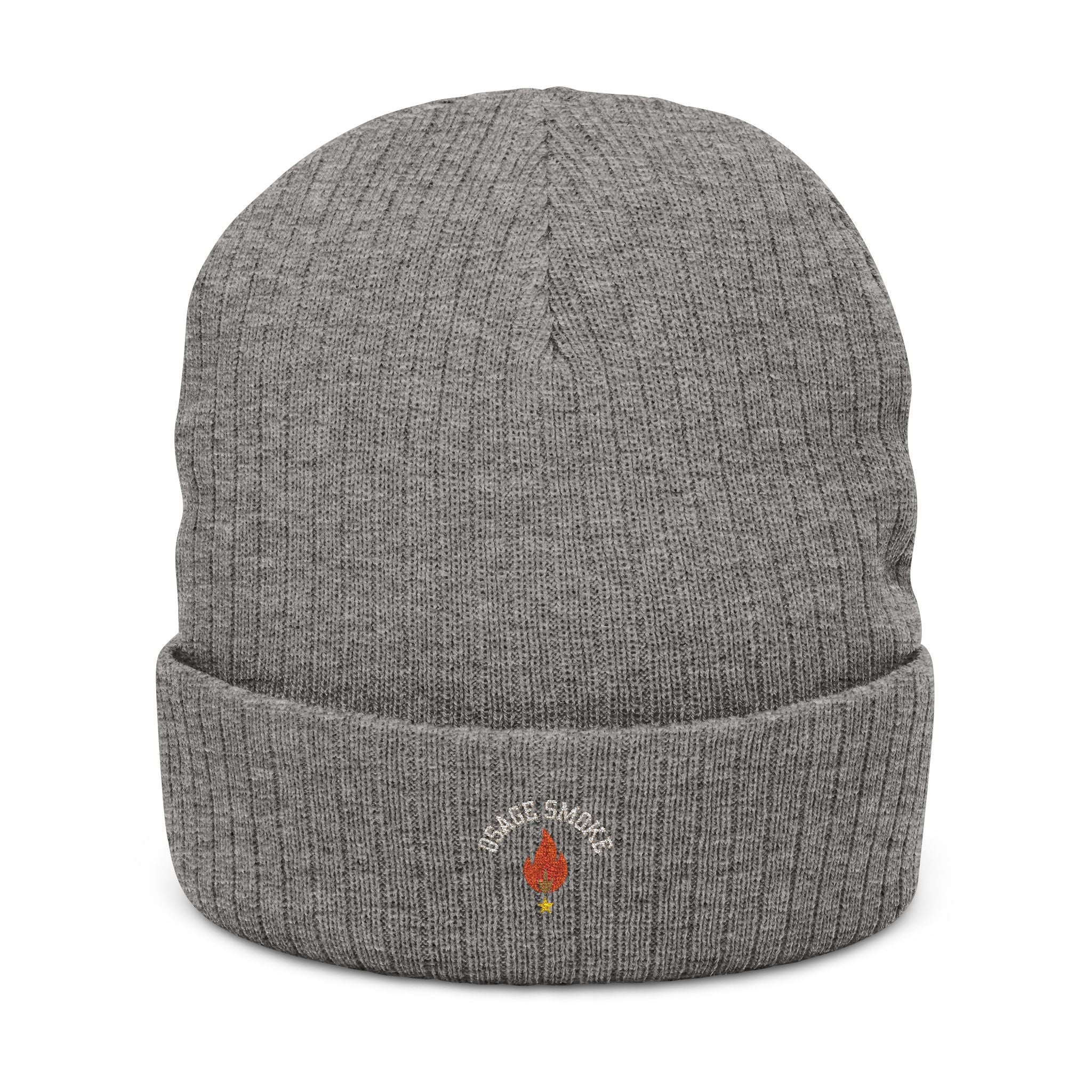 Osage Smoke Ember Flame Embroidered Beanie – Central Missouri