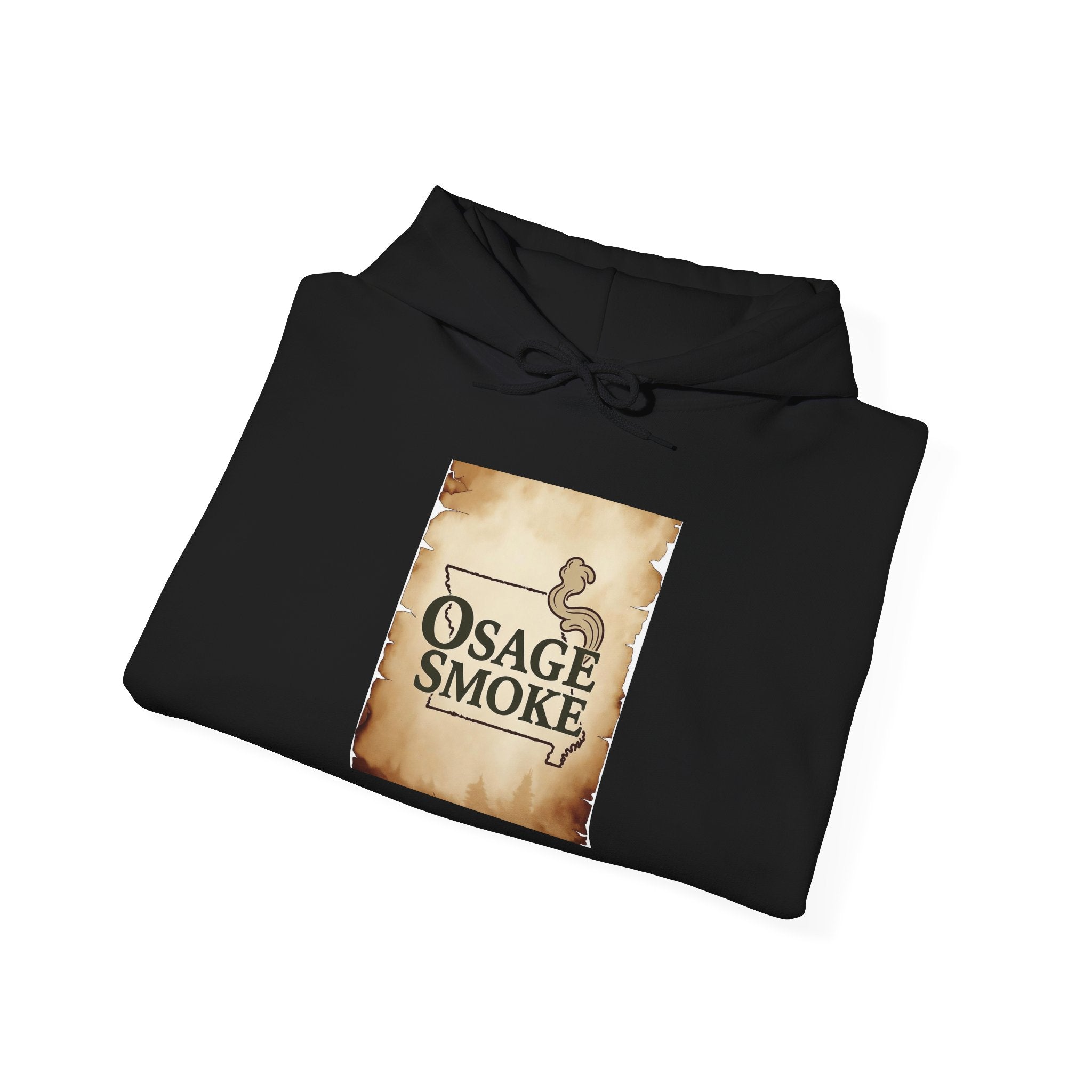 Osage Smoke Vintage Logo Hoodie — Rustic Western Pullover